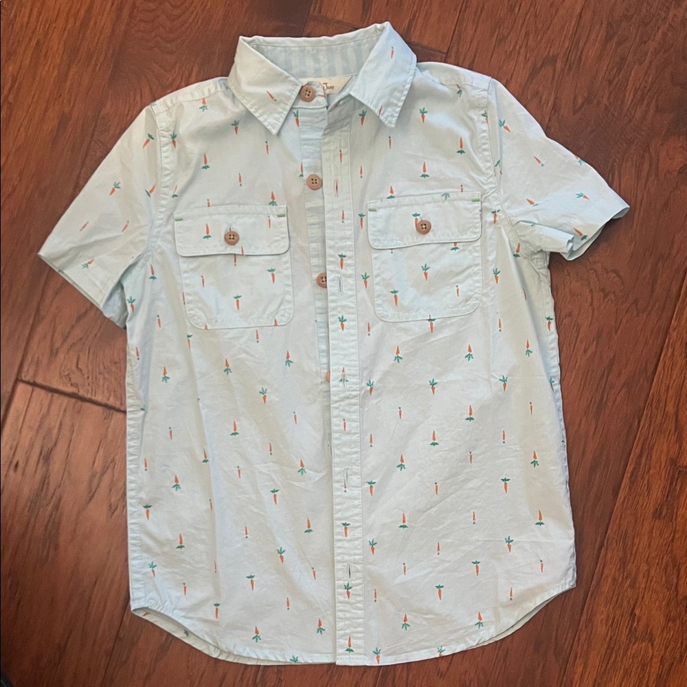 Matilda Jane Sky Blue Shirt with Tropical Print